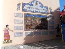 Mosaïque typique de Ronda qui cite les personnes célèbres qui ont aimé la ville.